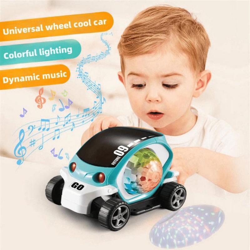 3D Rotating Luminous Music Car, Automatic Special Music & Lighting Toy Car, Electric Universal Rotating Colorful Music Car Gift, Thanksgiving Christmas Gift Set