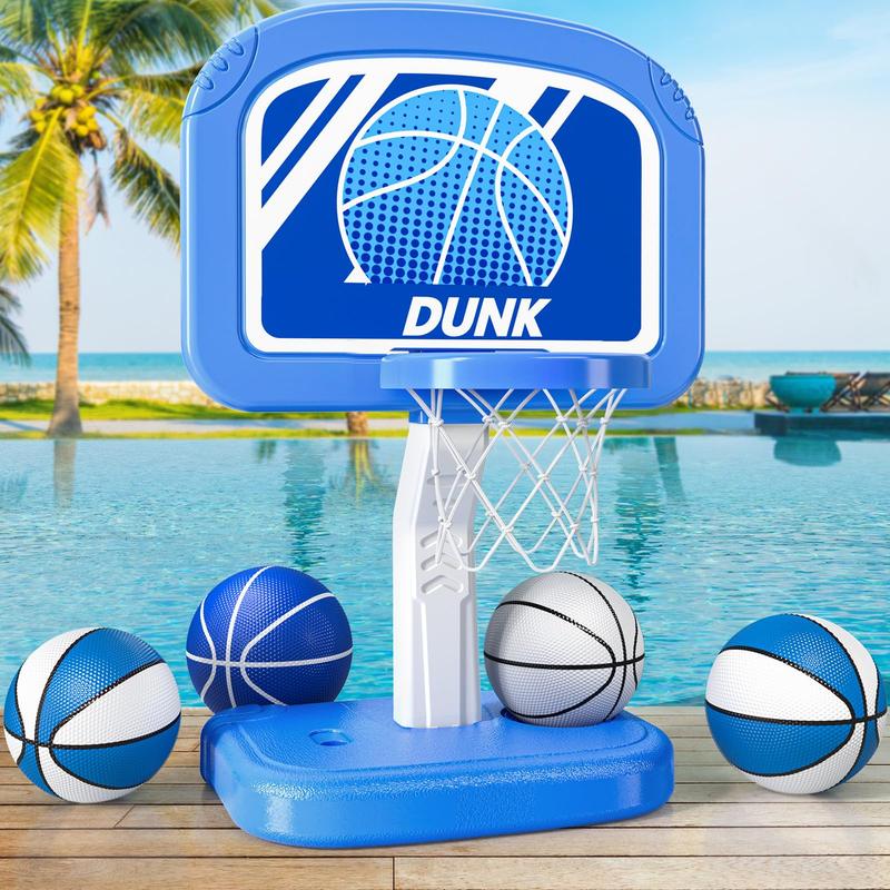 Basketball Hoop Indoor , Adjustable Poolside Hoops with 4 Balls and Pump, Indoor Outdoor Basketball Game, Christmas Birthday Gift