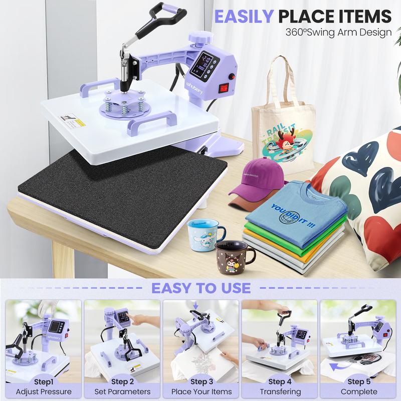 AKEYDIY 5 in 1 Heat Press Machine Professional Sublimation Machine 15