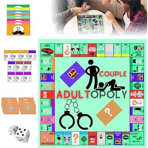 Adultopoly Board Games, Couple Games Card Board Game Props, Adultopoly Couple Game Card Board Game,Couple Adultopoly Board Game, Birthday Date Night Gifts for Husband Wife