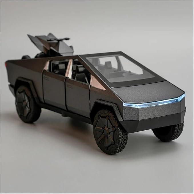 Tesla Cybertruck 1:32 Toy Car with LED Lights, Sound Effects, and Pull Back Action – Realistic Friction-Powered Pickup for Collectors & Kids