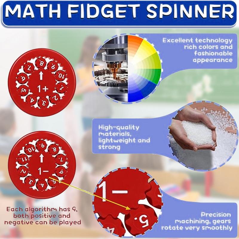 Math Facts Fidget Spinners, Math Fidget Toy Multiplication for All The Stimmers, Multiplication Chat Game Fidget Toys for Adults Kids fidget math  fidget