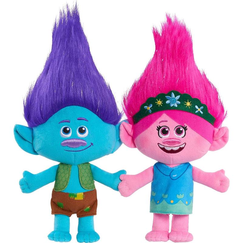 Trolls 13-inch World Tour Poppy & Branch Friendship Plush 2-Pack Stuffed Animals