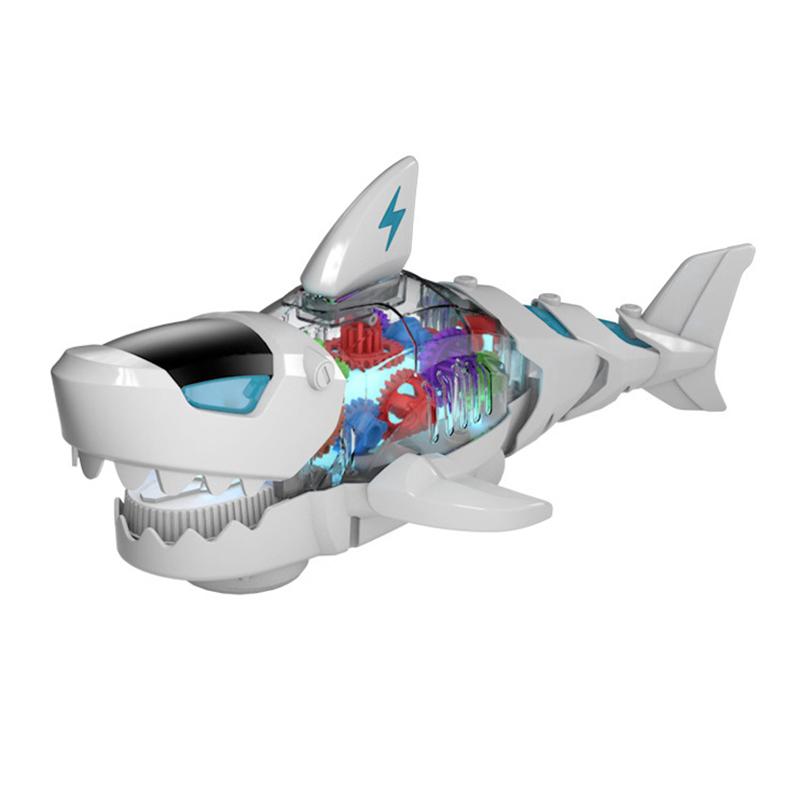 Electric Gear Shark Light Music Simulation Great White Shark Model Toy