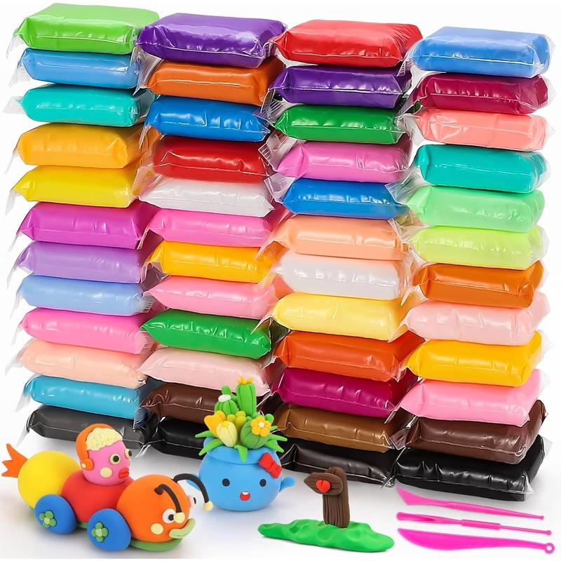 Air-dried clay, 24-color sculpting clay  clay with carving tools, self-drying soft clay for children and adults, gifts for boys and girls