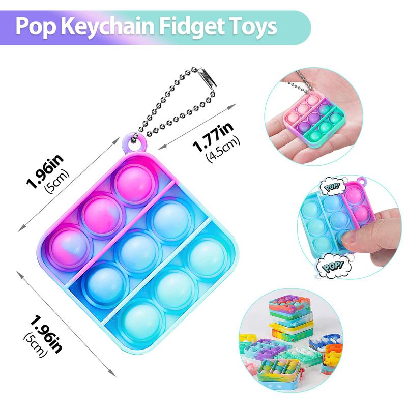 Pop Fidget Toys Bulk Its Party Favors, 30 Pack Mini Pop Keychain It Fidget Toy Fidgets for Classroom Prizes Christmas Stocking Stuffers for Carnival Birthday Goodie Bag Stuffers