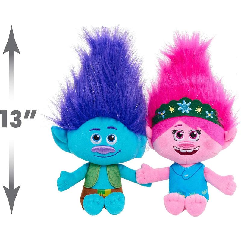 Trolls 13-inch World Tour Poppy & Branch Friendship Plush 2-Pack Stuffed Animals