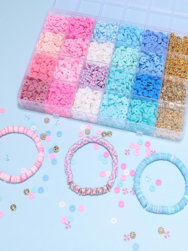 24 Grids Clay Beads Bracelet Making Kit, Friendship Bracelet Kit for Women, Fashion Accessories for Jewelry Making