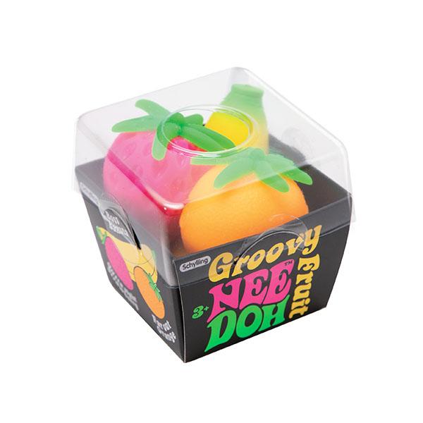 Schylling NeeDoh Groovy Fruit - Sensory fidget toy - 3 squishy fruit NeeDoh's - Ages 3 and up