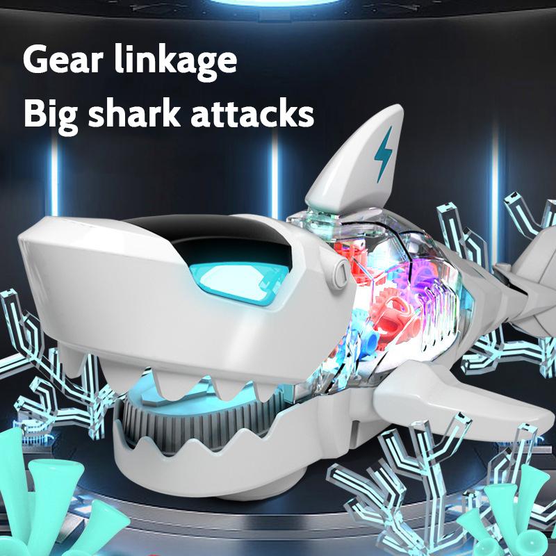 Electric Gear Shark Light Music Simulation Great White Shark Model Toy