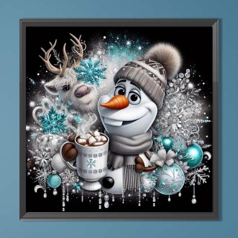 Snowman Pattern DIY Diamond Arts Colorful Painting Kit without Frame, DIY 5D Diamond Arts Colorful Painting for Bedroom Wall Decor