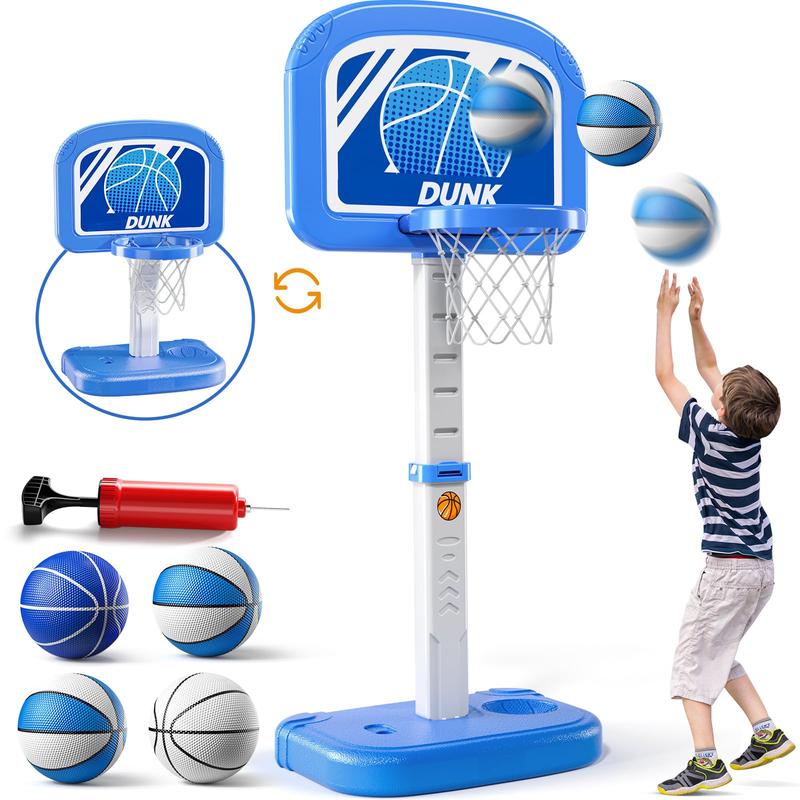 Basketball Hoop Indoor , Adjustable Poolside Hoops with 4 Balls and Pump, Indoor Outdoor Basketball Game, Christmas Birthday Gift