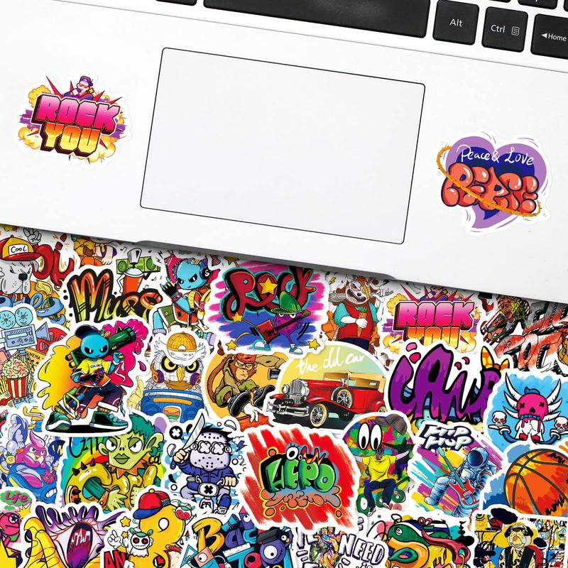 Graffiti Letter Graphic Decorative Sticker, 100pcs Pack Creative Waterproof Sticker, Naughty Stickers For DIY Scrapbook Laptop Luggage Decoration, DIY Creative Toys, Scrapbooking Supplies