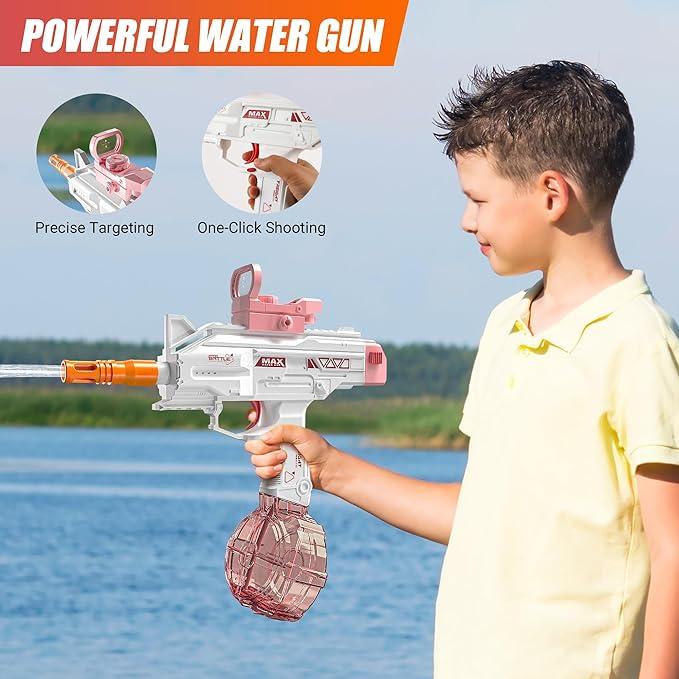 Summer children's fully automatic water shooting toy, large capacity water storage 500+cc electric water spray, outdoor beach, home swimming pool water battle game