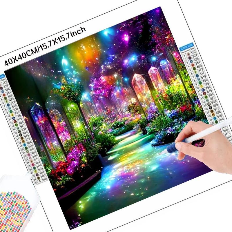 5D DIY Diamond Art Colorful Painting Kit, 1 Set Dreamy Flower Scenery Pattern DIY Diamond Art Colorful Painting without Frame, Handmade Art Crafts for Home Decor, Christmas Gift