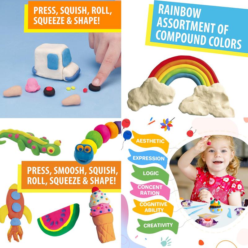 47-Piece Playdough Set: 30 Packs of Non-Toxic Dough and 17 Accessories – Perfect for Creative STEM Learning and Kids' Christmas Gifts