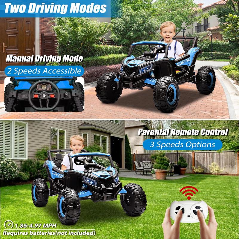 CoCLUB 24V Ride on Toys for Kids, Large Seat Ride on UTV Cars with Remote Control, Battery Powered Kids Car Electric Vehicle with 3 Speed, Bluetooth Music, 4 Wheels Spring Suspension