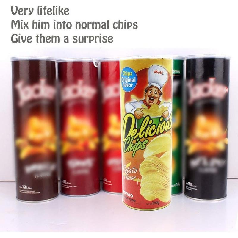 Prank Gifts for ,Magic Potato Chip Cans Fries Toys April Fool Day Halloween Party Decoration Fun Toys