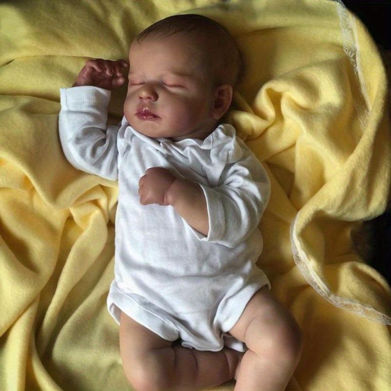 Realistic Reborn Baby Doll, 20 Inch Silicone Sleeping Boy Doll with 3D-Painted Skin and Vein Cloth Body