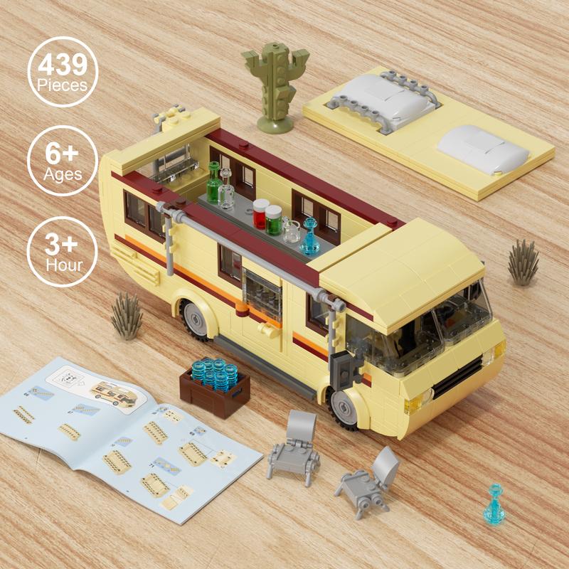 (432 pcs) Smaller Version Breaking RV Car Building Blocks Kit, Ideal Christmas & Halloween Gifts for Kids Aged 6-12, Offering Immersive Experience.