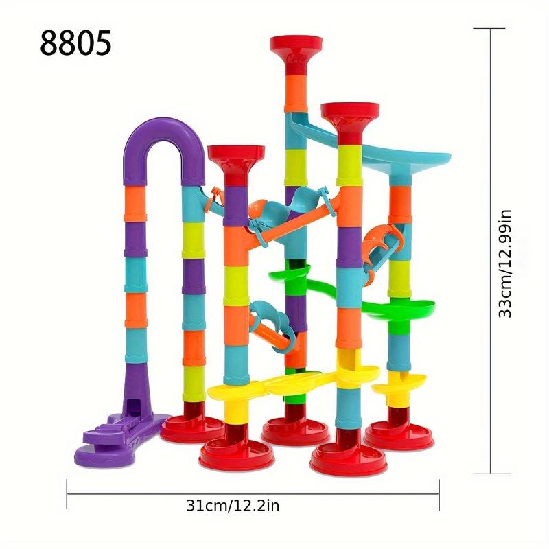 Colorful Track Building Blocks Toy, 1 Box Educational Building Blocks Toy, Slide Ball Track Building Blocks Toy, Birthday Gift for Kids