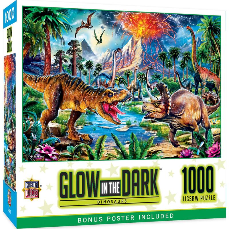 MasterPieces - Glow in the Dark - Dinosaurs 1000 Piece Jigsaw Puzzle