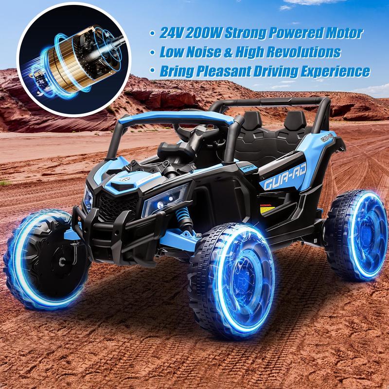 CoCLUB 24V Ride on Toys for Kids, Large Seat Ride on UTV Cars with Remote Control, Battery Powered Kids Car Electric Vehicle with 3 Speed, Bluetooth Music, 4 Wheels Spring Suspension