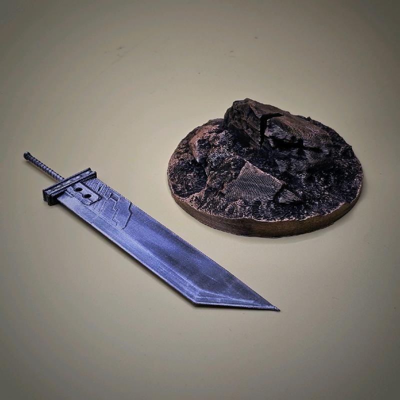 3d Printed Buster Sword FF7 Diorama Figurine