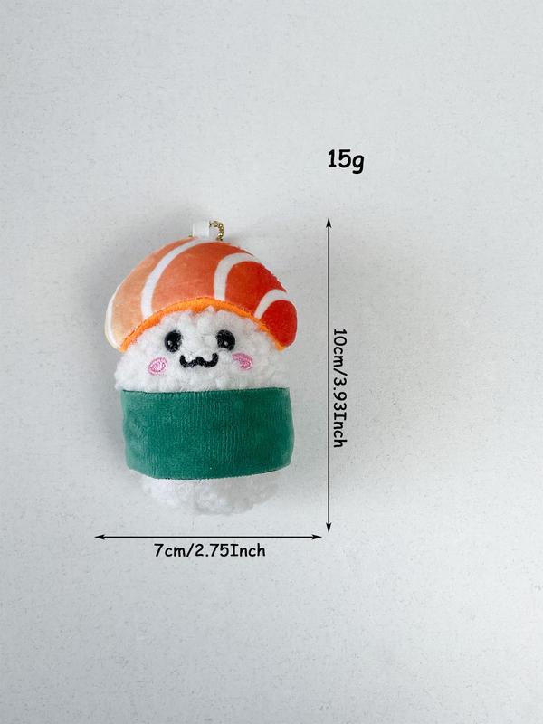 Cute Sushi Design Plush Toy Pendant, Cartoon Simulation Food Plush Stuffed Doll for Bag Decoration, Kawaii Bag Charm, Room Decoration Accessories, Small Gift