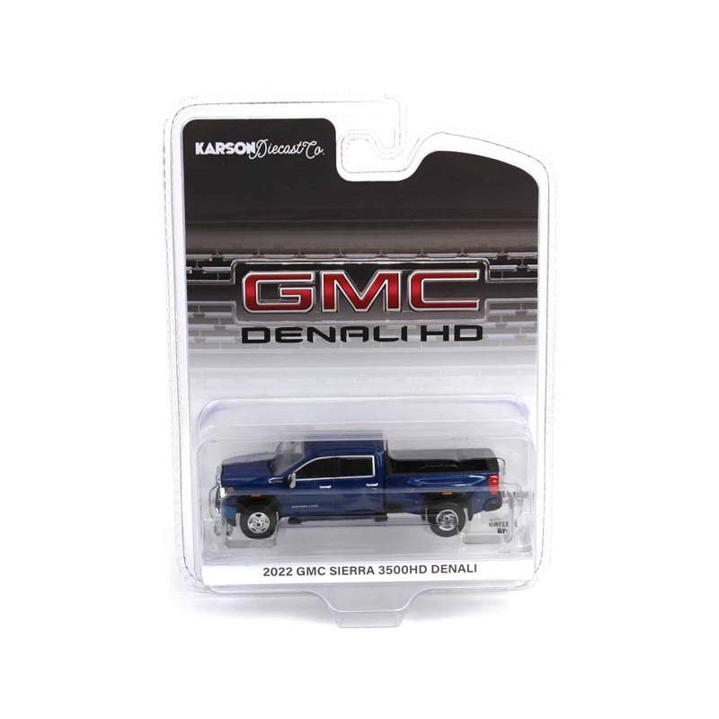 2022 GMC Sierra 3500 Denali Dually - PACIFIC BLUE (Exclusive) Diecast 1:64 Scale Model - Karson Diecast Co. 51546A