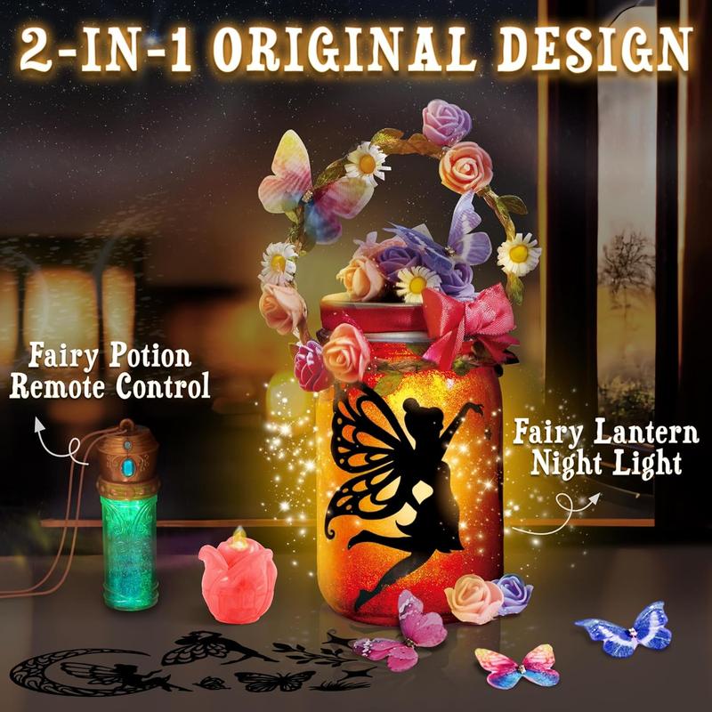 NEW 2024 Best Christmas Gift  Fairy Lantern Craft Kit - Birthday Gifts with Remote Control Fairy Potion Necklace