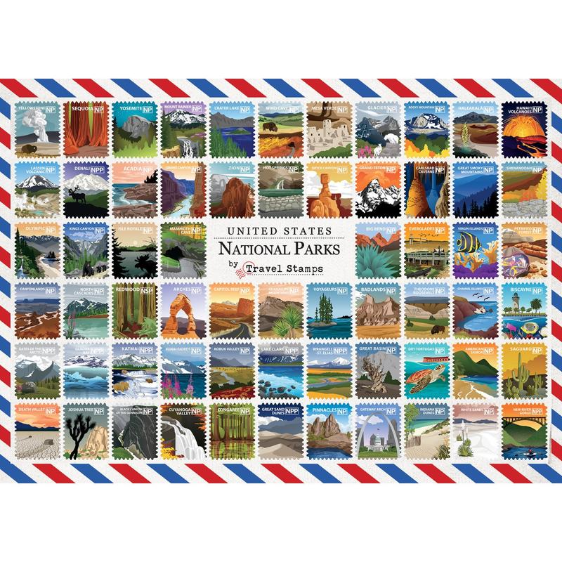 MasterPieces - National Parks Travel Stamps 1000 Piece Jigsaw Puzzle