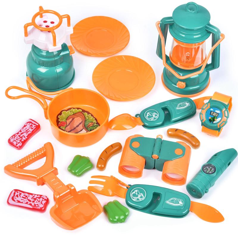 Kids Camping Set with Tent - Camping equipment toys with role play outdoor toys. Suitable for children aged 5 to 12 years old. Birthday gift, holiday gift