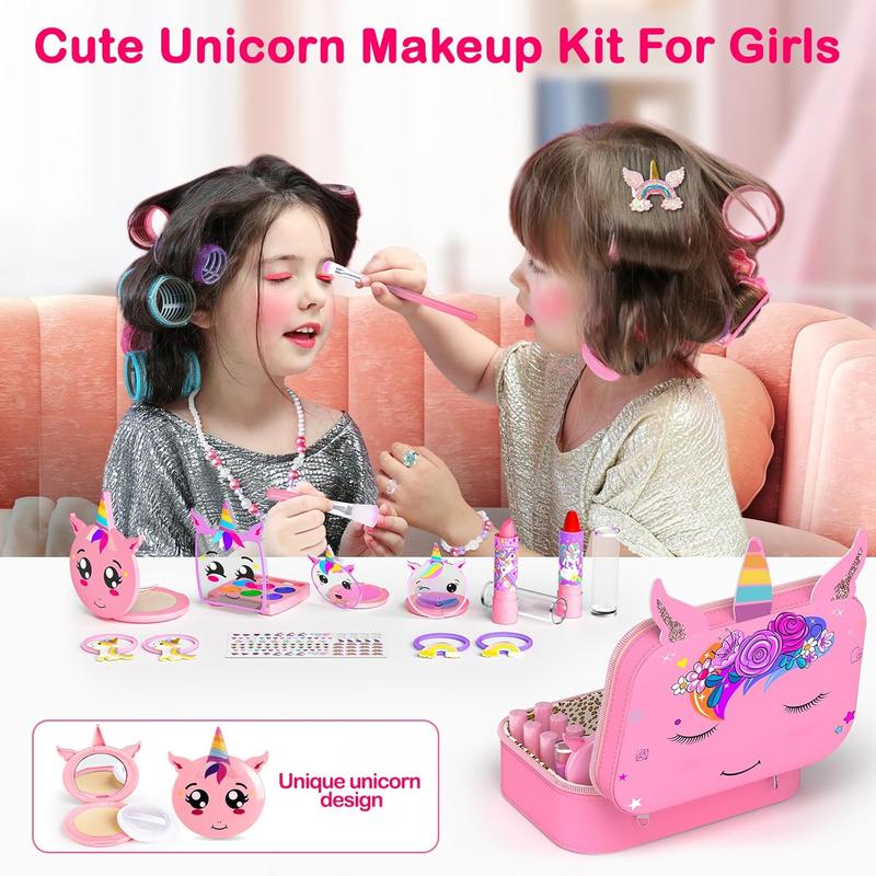 Christmas gift 2-in-1 Kids Makeup Kit & Nail Art Set with  – Washable Play Makeup for Girls 3-12, Perfect Christmas & Birthday Gift