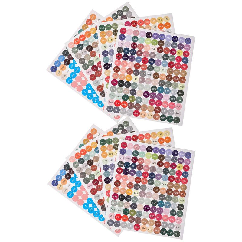 Color Number Sticker (1 2 Sets), Diamond Arts Colorful Painting Color Label, DIY Painting Accessories for Home Decoration