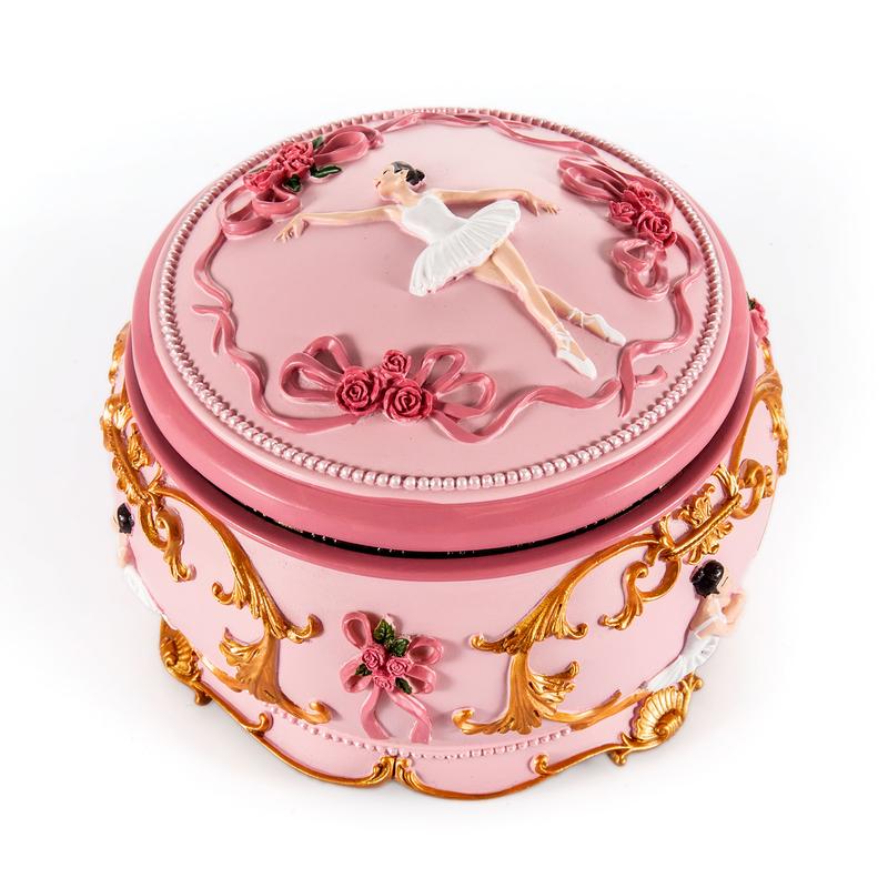 Classical Ballerina Music Box LED lights Twinkling Resin Carved Collectible Mechanical Ballerine Swan Lake Rotate Musical Box Constellation Style Vintage Music Box Rotating Ballerina Figurine Dancing Girl