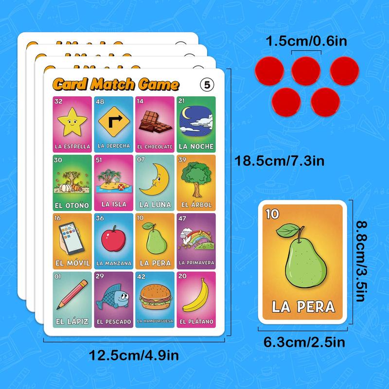 Loteria Mexican Bingo, Juegos de Mesa,  Great for Learning Spanish Sight Word, Matching and Sequencing, Early Education Activities, Family Board Games