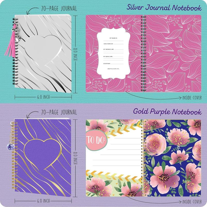 2-Pack DIY Journal Kit - 150+Pcs Gifts for Girls Ages 8 9 10 11 12 Year Old - Birthday Easter Gifts for Girls - Art and Crafts for Kid - Christmas Gifts for Teen Girls-Scrapbook Set