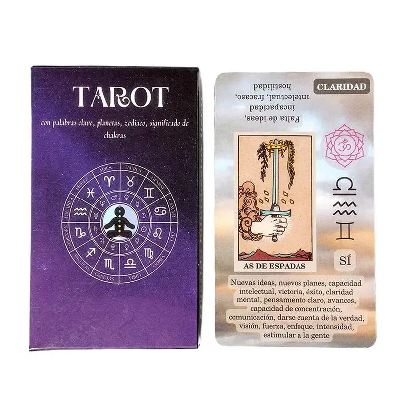 Learning Tarot Cards Deck, Tarot Cards for Beginners with Meanings on Them, Keywords, Chakra, Planet, Zodiac, Element, Yes or No, Affirmations Clarifying Life