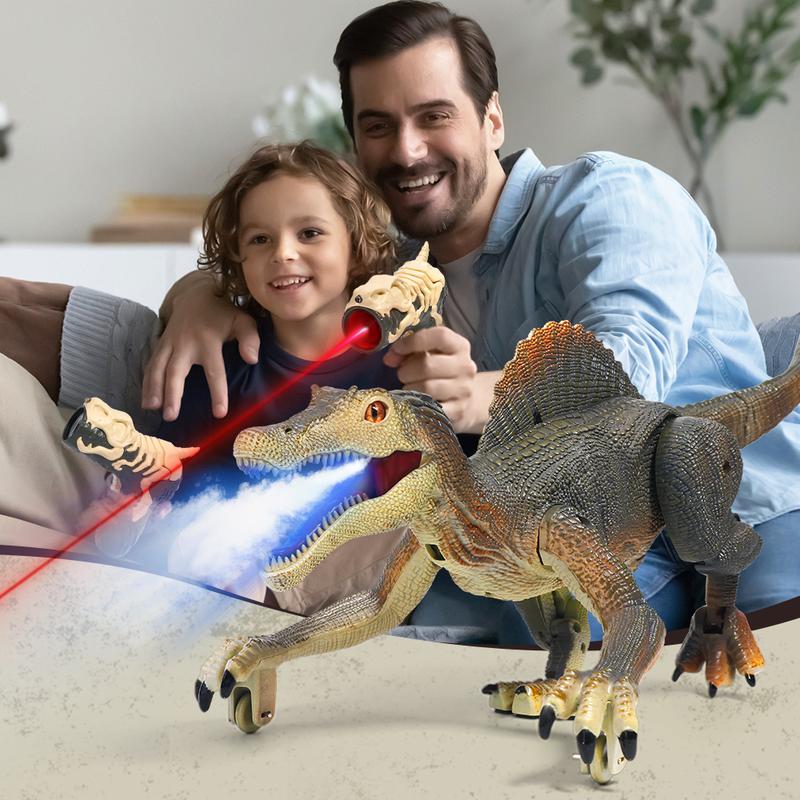 Remote Control Dinosaur Toys,RC Walking Robotic Dinosaur Toy w Light Chasing Remote Control,Auto Spraying and Roaring,Jurassic Spinosaurus Dinosaur Toys for Kids Boys 4 5 6 7 8-12 Year Old