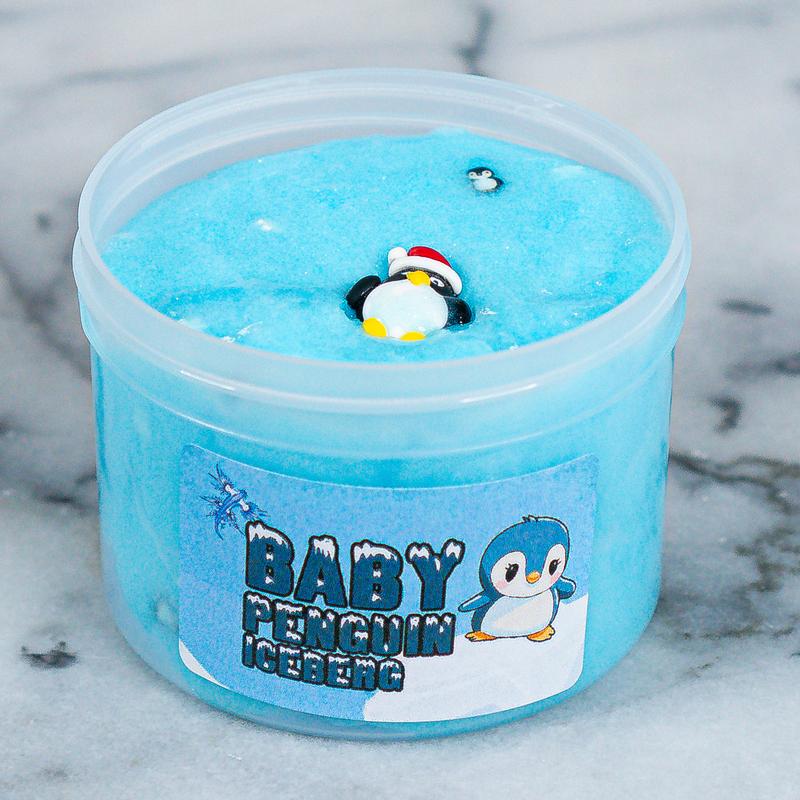 Baby Penguin Iceberg Slime - Jelly Cube Slime - Sea Dragon Slimes Shop - stress reducing, sensory regulation, slime therapy