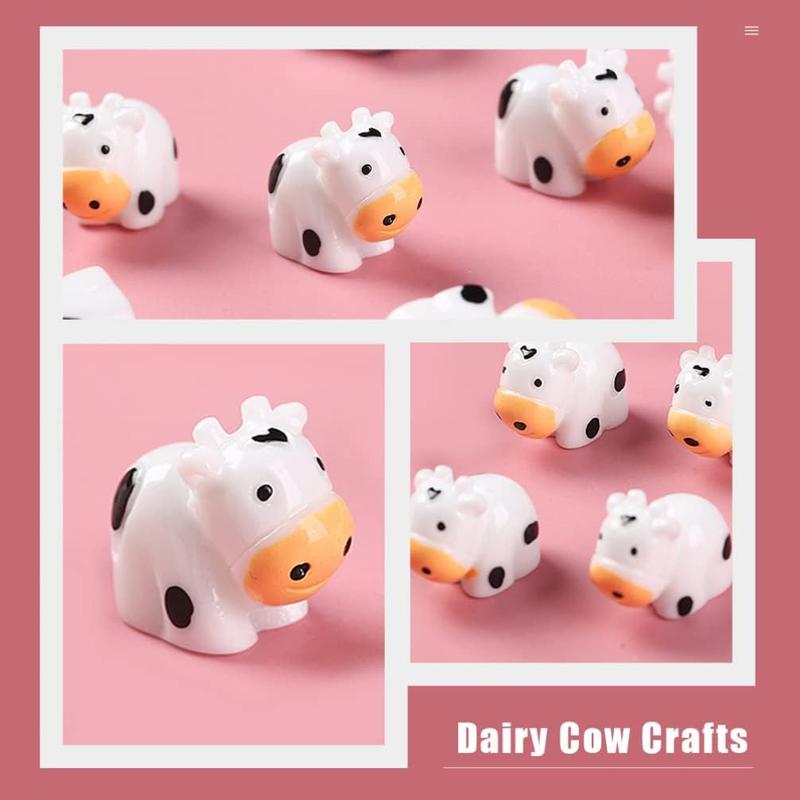 Mini Cow Figurines (20pcs set), Cute Cow Shaped Resin Figurines, DIY Toy For Teenager, Micro Landscape Ornaments Kit for Fish Tank