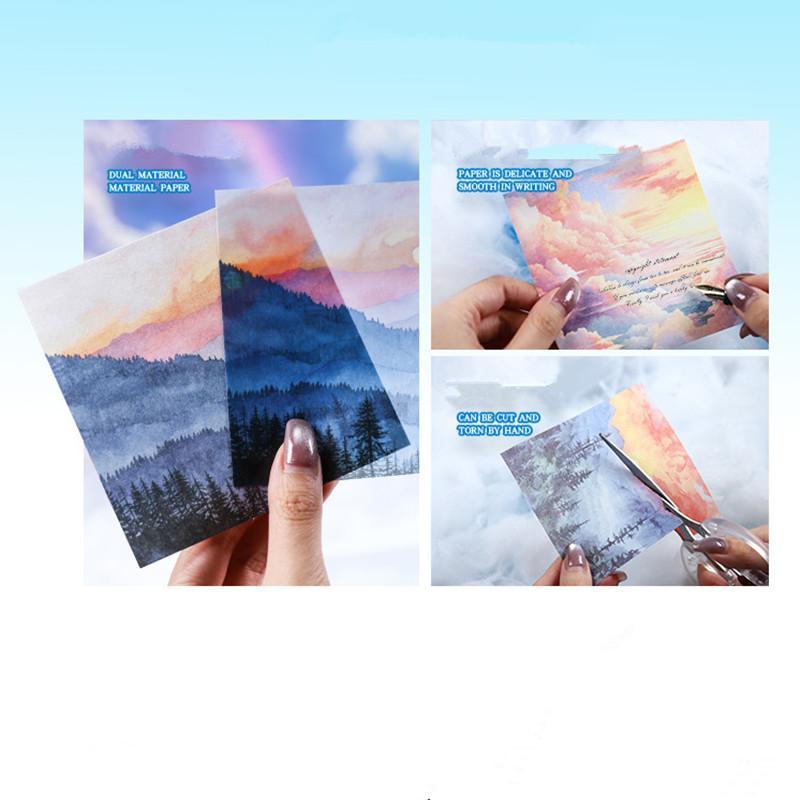 Sky Series Landscape Pattern Material Paper, 20pcs set Scrapbooking & Journal Making Paper, DIY Decorative Paper for Scrapbooking & Journal Making