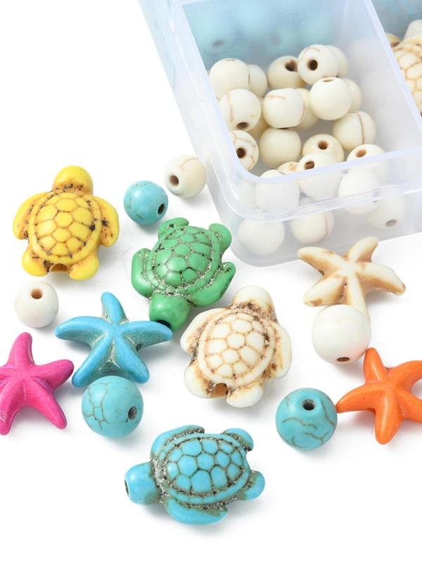 Cute Marine Animal Design Bead Kit, DIY Jewelry Making Supplies for Bracelet & Necklace & Earrings, Basic DIY Fashion Accessories for Women & Girls for Daily Use