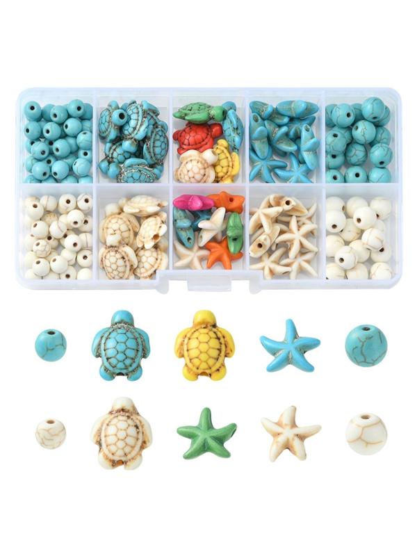 Cute Marine Animal Design Bead Kit, DIY Jewelry Making Supplies for Bracelet & Necklace & Earrings, Basic DIY Fashion Accessories for Women & Girls for Daily Use