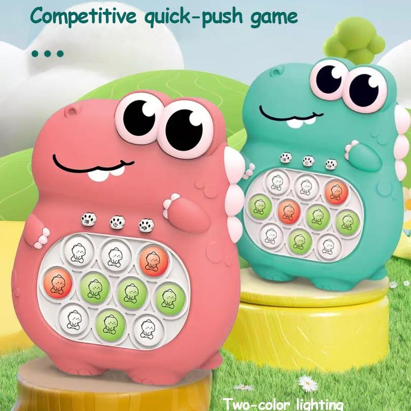 Fast Push Game Dinosaur, Quick Push Pop Game, Pop Pro Light Up Fidget Toys,Quick Speed Fast Push Puzzle Game Console Bubble Stress Relief Decompression Toys Handheld Game Toy for Kids 3-12 Years pop it