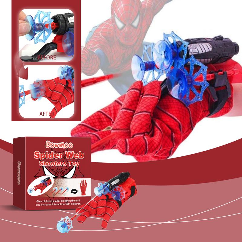 Spider Launcher Gloves Toy, Spider Web Shooter Launcher Wrist Toy Set with Darts and Spider Gloves Costume Cosplay Gift for Kids