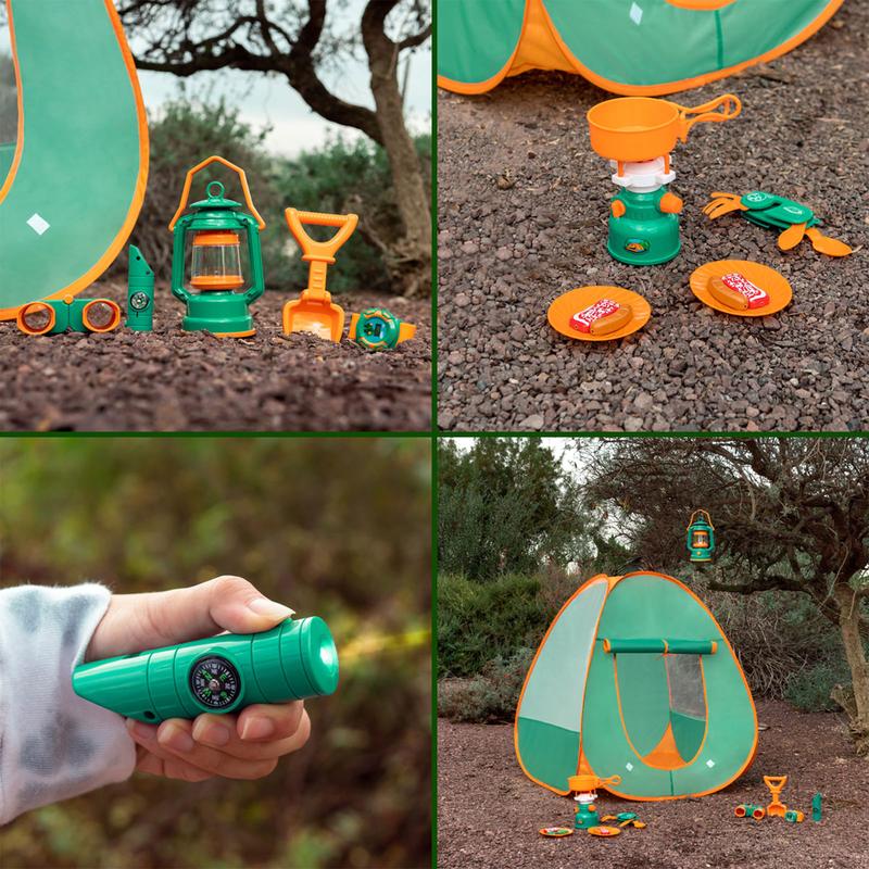 Kids Camping Set with Tent - Camping equipment toys with role play outdoor toys. Suitable for children aged 5 to 12 years old. Birthday gift, holiday gift