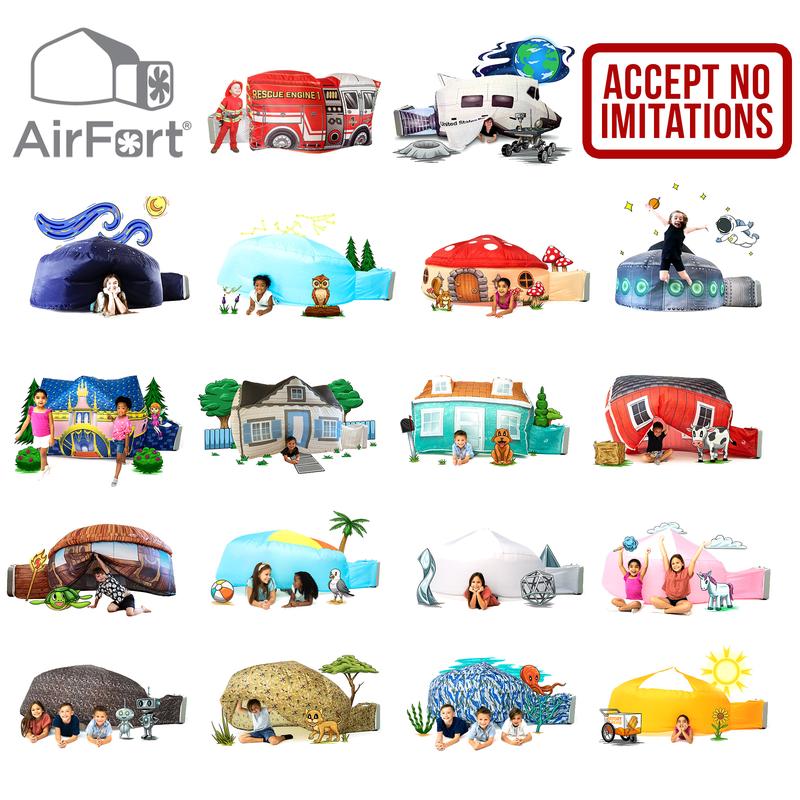 The Original Patented AirFort - Build A Fort in 30 Seconds, Inflatable Fort for Kids, Play Tent for 3-12 years, A Playhouse Where Imagination Runs Wild, Fan not included (Royal Castle)