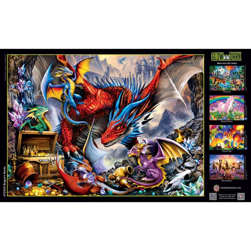 MasterPieces - Glow in the Dark - Dragon's Horde 1000 Piece Jigsaw Puzzle